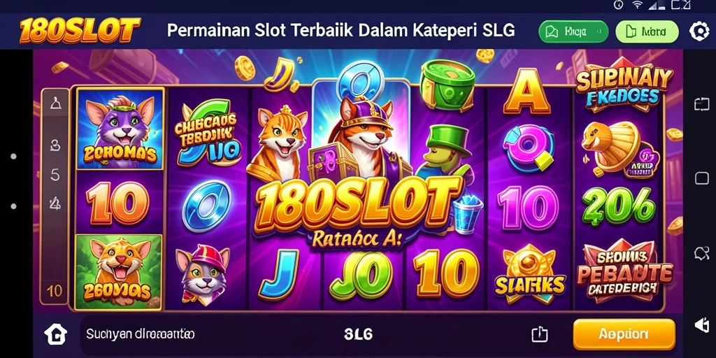Tampilan gameplay <strong>180SLOT</strong> yang menegangkan dan penuh warna.