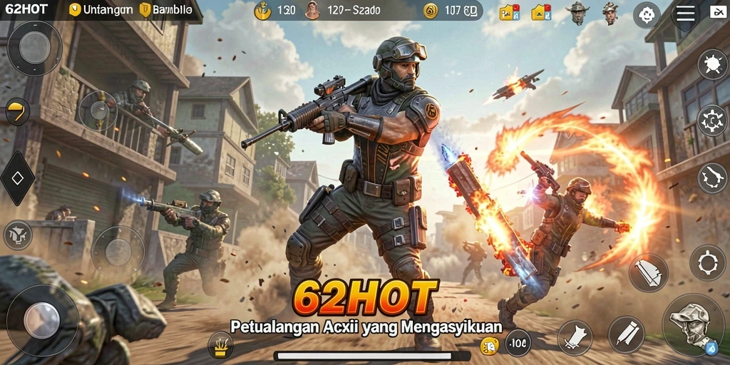 Tampilan gameplay <strong>62HOT</strong> yang penuh aksi dan menegangkan.