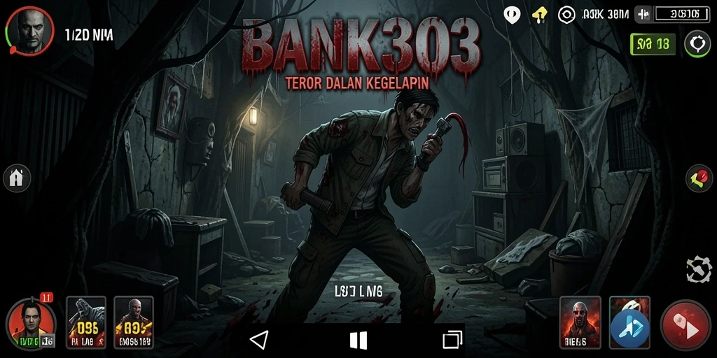 Tangkapan layar menunjukkan ketegangan dalam gameplay BANK303, dengan suasana horor yang mendalam.