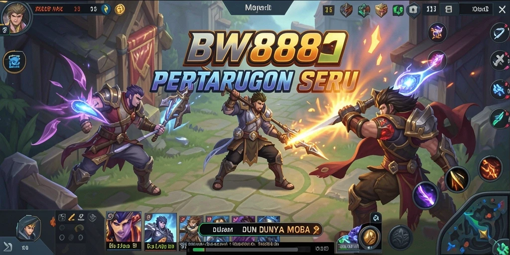 Screenshot gameplay BW888 menunjukkan aksi seru dalam pertempuran MOBA.