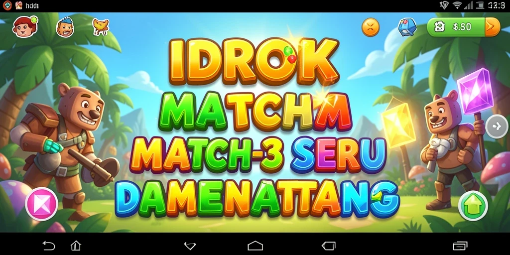 Tampilan gameplay seru dari IDROK dengan aksi Match-3 yang mendebarkan.
