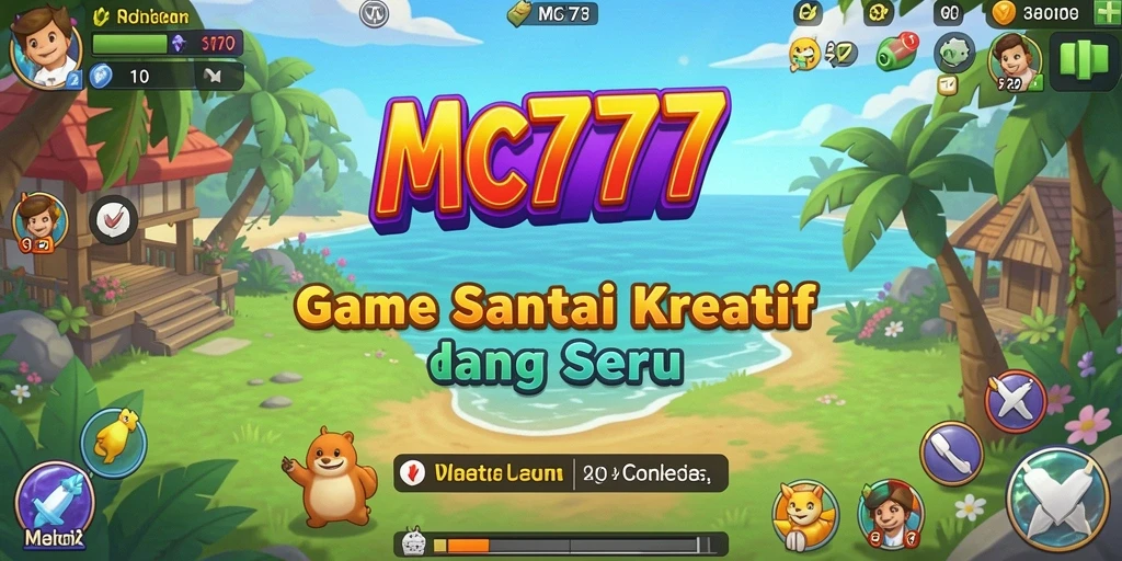 Tangkapan layar gameplay MC777 yang ceria dan menghibur.