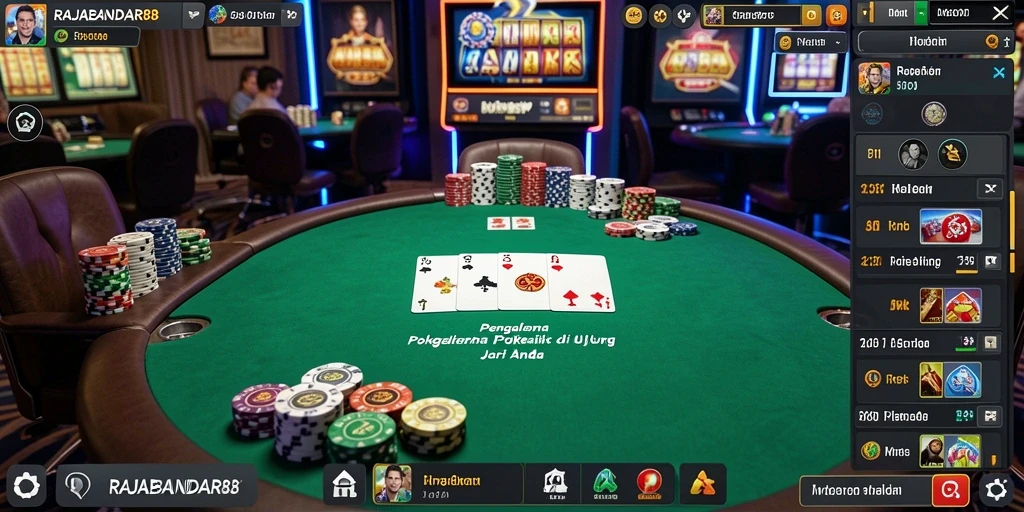 Tampilan menakjubkan dari gameplay Poker RAJABANDAR88.