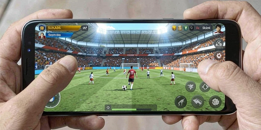 Tampilan gameplay utama SUKA86 dengan aksi penuh di lapangan.