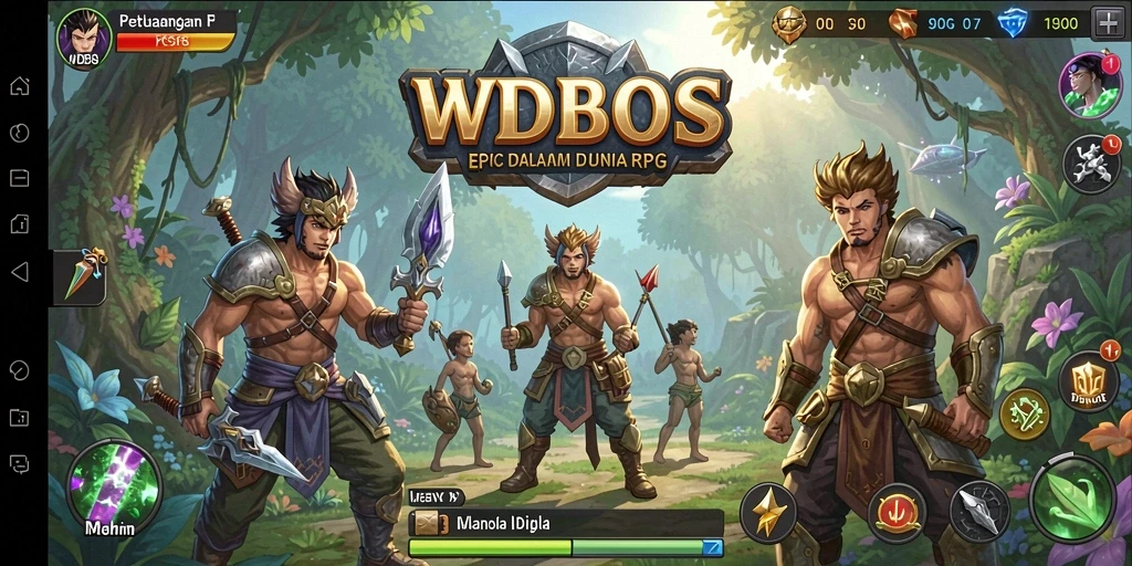 Screenshot utama WDBOS menampilkan gameplay RPG yang mendebarkan.