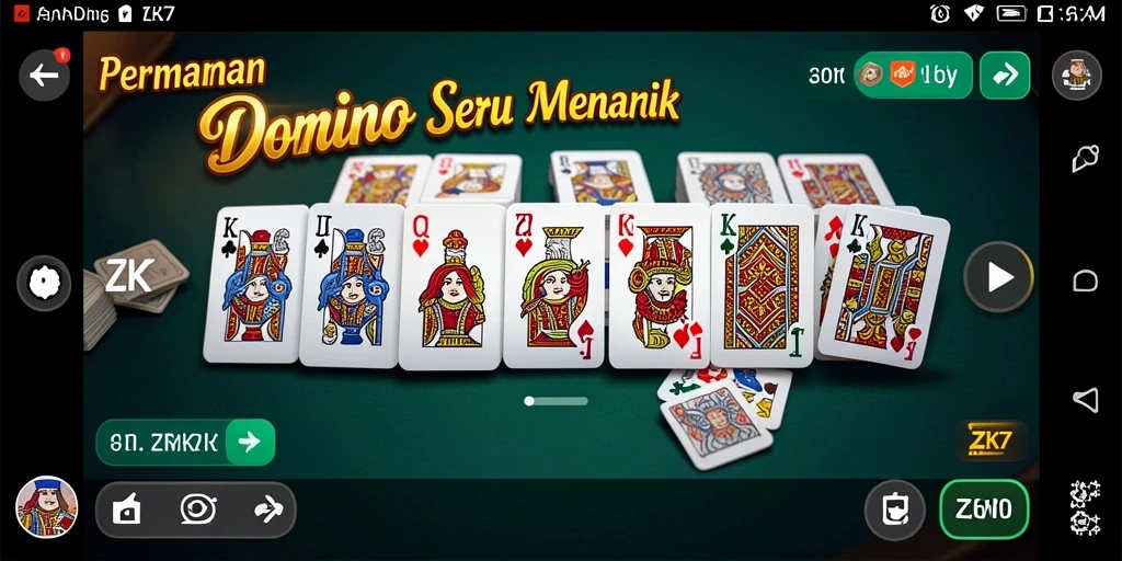 Screenshot gameplay ZK7 menampilkan aksi seru permainan Domino.